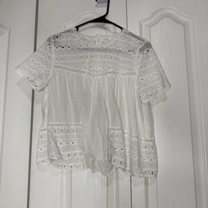 ZARA TRF Elegant White Lace Women's Blouse